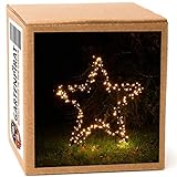 Gartenpirat Weihnachtsdeko Beleuchtung – Weihnachtsbeleuchtung für draußen – Außenbeleuchtung Weihnachten Figur Stern – Mit Lichterkette & Erdspieß – Energieeffiziente LED – Ø 90