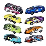 NAUXIU 8Pcs Stunt Toy Car,Mini Jumping Stunt Spielzeugauto,Stunt-Spielzeugauto,Trägheits Stunt Auto , 360° Flip Car Toy,Katapult Auto Spielzeug Geschenk für Jungen,Spielzeug Set Geschenk Kinder