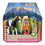 Bullyland 43309 - Spielfiguren Set Indianer Yakari, Regenbogen und kleiner Donner aus Yakari, detailgetreu, ideal als Tortenfigur und kleines Geschenk für Kinder ab 3 Jahren