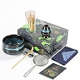 TEANAGOO Matcha-Tee-Set, Japanisches Tee-Set, Matcha-Schale, Matcha-Bambusbesen, Schaufel, Sieb, Matcha-Besenhalter, Matcha-Besenständer, Matcha-Besenset N4, Matcha-Grüntee-Pulver-Set. Matcha-Tee-Set…