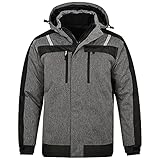 BWOLF OLYMPIA Arbeitsjacke Herren Winter Herren Winter Wasserdichte Winddichte Winterjacke Arbeitsjacke Warme (Grau, XL)