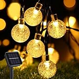 Solar Lichterkette Aussen, AISUTHA 8M 40 LED Solar Lichterkette Außen 8 Modi Kristall Kugeln Lichterkette Außen Solar Wasserdicht IP65 Outdoor Lichterkette Solar für Garten, Terrasse, Balkon, Hochzeit