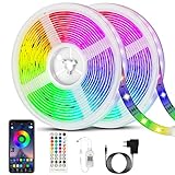 LED Strip 20m, Bonve Pet Bluetooth RGB LED Streifen, Farbwechsel LED Lichterkette mit Fernbedienung, App-Steuerung, Musikmodus, Timer-Einstellung, Dimmbar, LED Band für Haus Schlafzimmer TV Küche