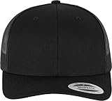 YUPOONG Flexfit Snapback Unisex Baseball-Mütze | Trucker Kappe Mesh Basecap, Schwarz (Black), Gr. One size