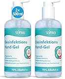 SEIFREI® - Desinfektions Hand-Gel 2 x 500ml mit Spenderpumpe | VAH gelistet | Desinfektionsmittel