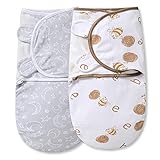 MioRico Pucksack Baby 3-6 Monate aus Bio Baumwolle I Baby Schlafsack 62-68 I Baby Pucktuch mit Hautfreundlich Klettverschluss - 2er Set Pucksäcke