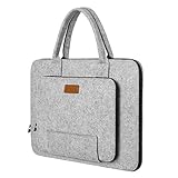 Ropch 13 Zoll Laptoptasche, Filz Laptop Schutzhülle Hülle Notebooktasche Sleeve Laptop Schutztasche Aktentasche mit Griff für 13' 13,3' Laptop Ultrabook Notebook Computer Tablet - Grau & Schwarz