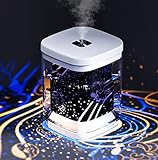 Luftbefeuchter,ENDIN USB Klein Ultraschall Humidifier mit 1000ml Wassertank,Automatische Abschaltung,Sternprojektor Nachtlichtfunktion,Super Leise Luftbefeuchter für Büroraum,Schlafzimmer (Weiß)