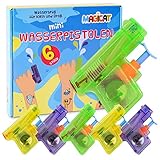 Magicat Premium Wasserpistolen Set, 6 Pistolen für Klein und Groß, perfektes Wasserspielzeug für Kinder und Erwachsene, Sommer Spielzeug für Garten und Pool, optimales Geschenk und Mitgebsel