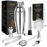 LIVEHITOP Cocktail Bar Set, Cocktail Mixer mit 750 ML Cocktail Shaker, Barkeeper Kit Edelstahl Cocktail Mixing Set für Zuhause, Bar