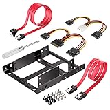 Inateck Einbaurahmen für 2,5' HDD/SSD, 2,5' auf 3,5' interner Dual Festplattenrahmen, unterstützt 1 oder 2 SSD/s, inkl. Montagezubehör und SATA 3 Kabel