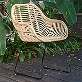 Casa Moro Rattan-Sessel Malaga mit Armlehne Korbstuhl aus Naturrattan handgeflochten | Premium Qualität Korb-Stuhl Vintage Korb-Sessel | Retro-Stuhl für Küche Garten Terrasse Esszimmer | IDSN55