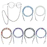 iTGOOS 6 Stück Brillenkette Bunte Perlen,Brillenband Halskette,Auge Glass String,Rutschfeste Brillenkette Damen Für Sonnenbrille Lesebrille Sportbrillen Brillenzubehör