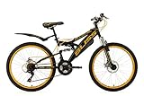 KS Cycling Jugendfahrrad Mountainbike Fully 24'' Bliss schwarz-gelb RH 38 cm