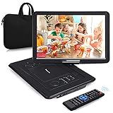 NAVISKAUTO 16' Tragbarer DVD Player HDMI Eingang HD 1080P 1366 * 768 6 Stdn. Akku 270°Drehbarer Portabler DVD Player Memory USB AV IN/Out mit Handtasche