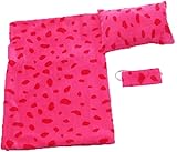 Jilibaba Puppenbett-Set Schlafsack Augenbinde Kissen Bett Zubehör für 45,7 cm Amerikanische Puppe, 3-teiliges Set