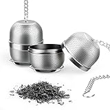 ABERIA Teesieb Losen Tee Tasse Teeei Teefilter Tasse Tee Ei Sieb Siebkugel Teekanne Thermoskanne Kanne üBerlegenen 304 Edelstahl Gewurzkugel mit Abtropfschale GewüRzsieb für Tee Kaffee GewüRze 2 Stück