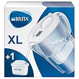 BRITA Wasserfilter Marella XL weiß inkl. 1 MAXTRA+ Filterkartusche – Extra großer BRITA Filter zur Reduzierung von Kalk, Chlor & geschmacksstörenden Stoffen im Wasser, 25.7 x 15 x 25.5 cm