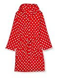 Playshoes Mädchen Fleece-Bademantel, Morgenmantel Punkte 340149, 8 - Rot, 122-128