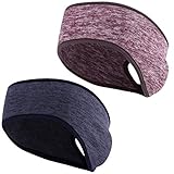 NATUCE Sport Stirnband 2 Stück Stirnbänder Winter Laufstirnband Damen Schweißband Sportstirnbänder Fleece Stirnband Joggen Sport Haarband Warm Thermal Headband für Damen,Herren,Mädchen