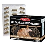 TEREZIA Schwarzer Knoblauch 100% Natürlich ohne chemische Zusatzstoffe | Immununterstützung | hochdosiert 500mg | 60 Kapseln | geruchlos