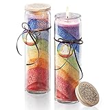 Weltbild Duftkerzen im Glas Chakra 2er-Set - Kerzen im Glas bunt mit Duft & Holzdeckel als spirituelle Deko oder Yoga Deko | Kerze im Glas Set als spirituelle Geschenke Idee oder Meditation Zubehör