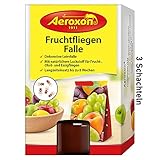 Aeroxon - Fruchtfliegenfalle - 3 Stück - Mittel um Fruchtfliegen zu bekämpfen - Geeignet für die Küche