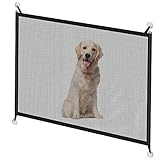 Disnace Hundebarrieren, Hundeschutzgitter Absperrgitter Ohne Bohren, Hunde Türschutzgitter Faltbar, Tür Treppengitter Tragbare, Magic Gate für Haustiere, Kinder, Babys, Hunde und Katze(110X75CM)