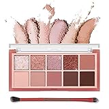 Erinde 10 Farben Lidschatten-Palette Make-up, glatte, matte Augen-Make-up-Palette, hochpigmentiert, mischbar, langlebige Augenpalette, Make-up-Palette in Reisegröße (03#Rosennadel)