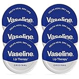 Vaseline, Lippenpflege Petroleum Jelly, 6 Dosen à 20 g.