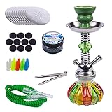 WEELOV Shisha 26cm, mit extra viel Zubehör mit 1 Schlauch, Glas-Bowl, Wasserpfeife, praktische Größe, Komplett-Set Hookah Orient stylisch - bunt