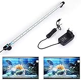 VARMHUS 18-92cm LED Aquarium-Licht Unterwasser BeleuchtungAufsatzleuchte IP68 Abdeckung Wasserdicht LED Lampe Stecker EU für Fisch Tank mit Fernbedienung RGB Farbwechsel (1.8 * 57cm, Weiß & Blau)