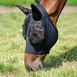 Busse Fliegenmaske Twin Fit Flexi in schwarz, Größe:Warmblut