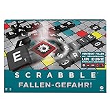 Mattel Games HLM17 - Scrabble Fallen-Gefahr (deutsche Version), Kreuzworträtsel-Brettspiel, Familien-Spiel für Erwachsene und Kinder ab 10 Jahren