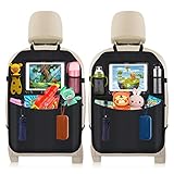 Auto Rückenlehnenschutz,DIAOPROTECT 2 Stück Auto Rücksitz Organizer für Kinder, Wasserdicht Autositzschoner mit Touch Screen Tablet Halter und Große Taschen,Kick-Matten-Schutz für Autositz