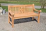 CLP Teak-Gartenbank Florida I Sitzbank Mit Ergonomischer Sitzfläche Aus Vollholz I Sitzhöhe: 44 cm, Farbe:Teak, Größe:120 cm