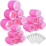 Lockenwickler locken Set,Selizo 28 Stücke Hitzefreie Jumbo Groß Kleine Lockenwickler Selbsthaftend Hair Rollers 63 mm 44mm 35mm mit 10 Stücke Klammern für lange mittlere kleine Haar