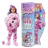 Barbie HJL59 - Cutie Reveal Puppe mit Faultier-Kostüm, Traumland Fantasie-Serie mit Farbwechsel-Effekt, 10 Überraschungen und Haustier, Spielzeug für Kinder ab 3 Jahren