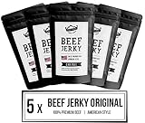 Craftsman Beef Jerky ORIGINAL 500 g (5 x 100g) | Trockenfleisch aus Deutschland - Bayern | American Jerky Beef Set | 100% Rindfleisch | Original | Premium Beef | Meat Snack MADE IN GERMANY