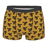 843 Herren Retroshorts Honigbiene Im Doodle-Stil Underwear Weich Unterhosen Classic Sport Boxershorts L