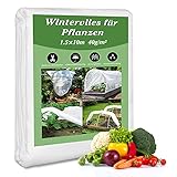 Telgoner Wintervlies für Pflanzen, 40g/m² Vlies Winterschutz Pflanzen, 1.5 * 10m Gartenvlies Winterschutz Frostschutz Wasserdurchlässig, Winddicht, Kalt, Warm und Anti-Insekten, Weiß