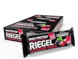 Layenberger High Protein Riegel Cranberry-Cassis mit viel Eiweiß und wenig Zucker (16 g Eiweiß, nur 0,4 g Zucker), 18er Pack (18 x 35 g)