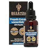 BEE&YOU Propolis Tinktur Propolis Tropfen, Propolis Extrakt wasserlöslich 10% (30 ml) ohne Alkohol flüssig Standardisiert Keine Zusatzstoffe nachhaltige Bienenzucht für Kinder Vergleichssieger 2020