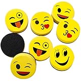 Whiteboard Schwamm Magnetisch Haftende 16 Stück Smile Trockenreinigung Wischer Reiniger für Kinder Zuhause Schulbedarf, Mini-Filz-Wischschaum für Markierungsstift