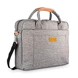 DOB SECHS 13-14 Zoll Laptoptasche Aktentaschen Handtasche Tragetasche Schulter Tasche Notebooktasche Laptop Sleeve Laptop hülle für bis zu 14 Zoll Laptop Dell Alienware/MacBook/Lenovo/HP, Grau