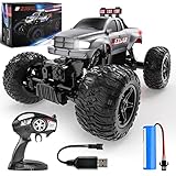 BEZGAR TC141 Ferngesteuertes Auto - 2,4 GHz 1:14 RC Auto für Kinder 15km/h All-Terrain Offroad 2WD Monster Truck mit wiederaufladbaren Batterie, Spielzeug für Jungen