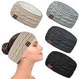 4 Pcs Winter Gestrickte Stirnband Damen Mädchen Frauen Häkelarbeit Stirnbänder Verdicken Haarband Ohrenwärmer Headwrap Kopfband Elastische Partei Outdoor-Sportarten