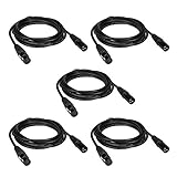 DMX Kabel 3m/9.8ft 3 Pin Signal XLR Buchse auf Stecker DMX 512 Übertragung Datenleitung für Bühnenlicht Bewegliches Licht Par Licht Lichtscheinwerfer mit XLR-Eingang und Ausgang (5 Pack)