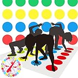 HIQE-FL Twisting Spiel,Partyspiele für Kinder ab 6 Jahren,Twisting Game für Kinder&Erwachsene,Bodenspiel mit Spielmatte,Teamspiel, Familienspiel, Party Spiele