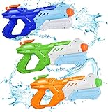 Wasserpistole für Kinder - 3 Stücke Wasserspritzpistole 600ML mit 10 Meter großer Reichweite Super WasserBlaster Soaker Sommer Schwimmbad Strand Pool Outdoor Wasser Kampf Spielzeug Erwachsene